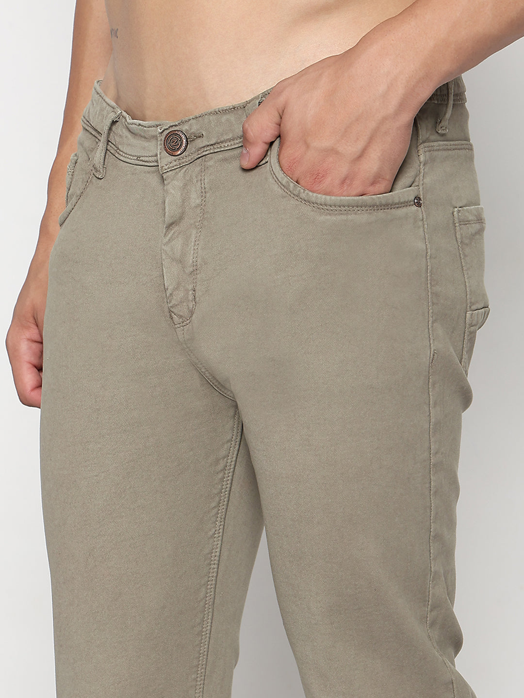 Men's Khaki Slim Fit Jeans