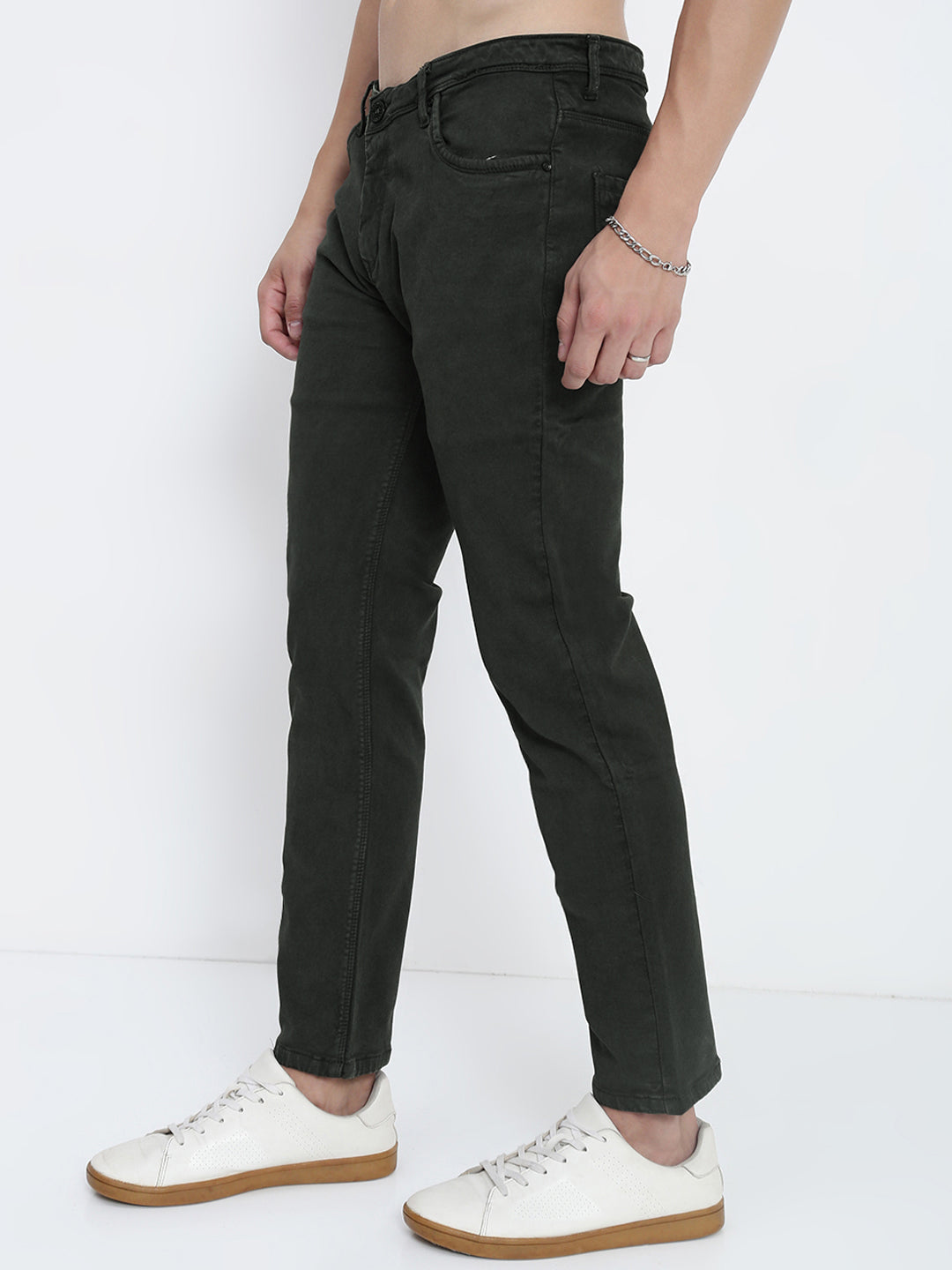 Men's Olive Slim Fit Jeans