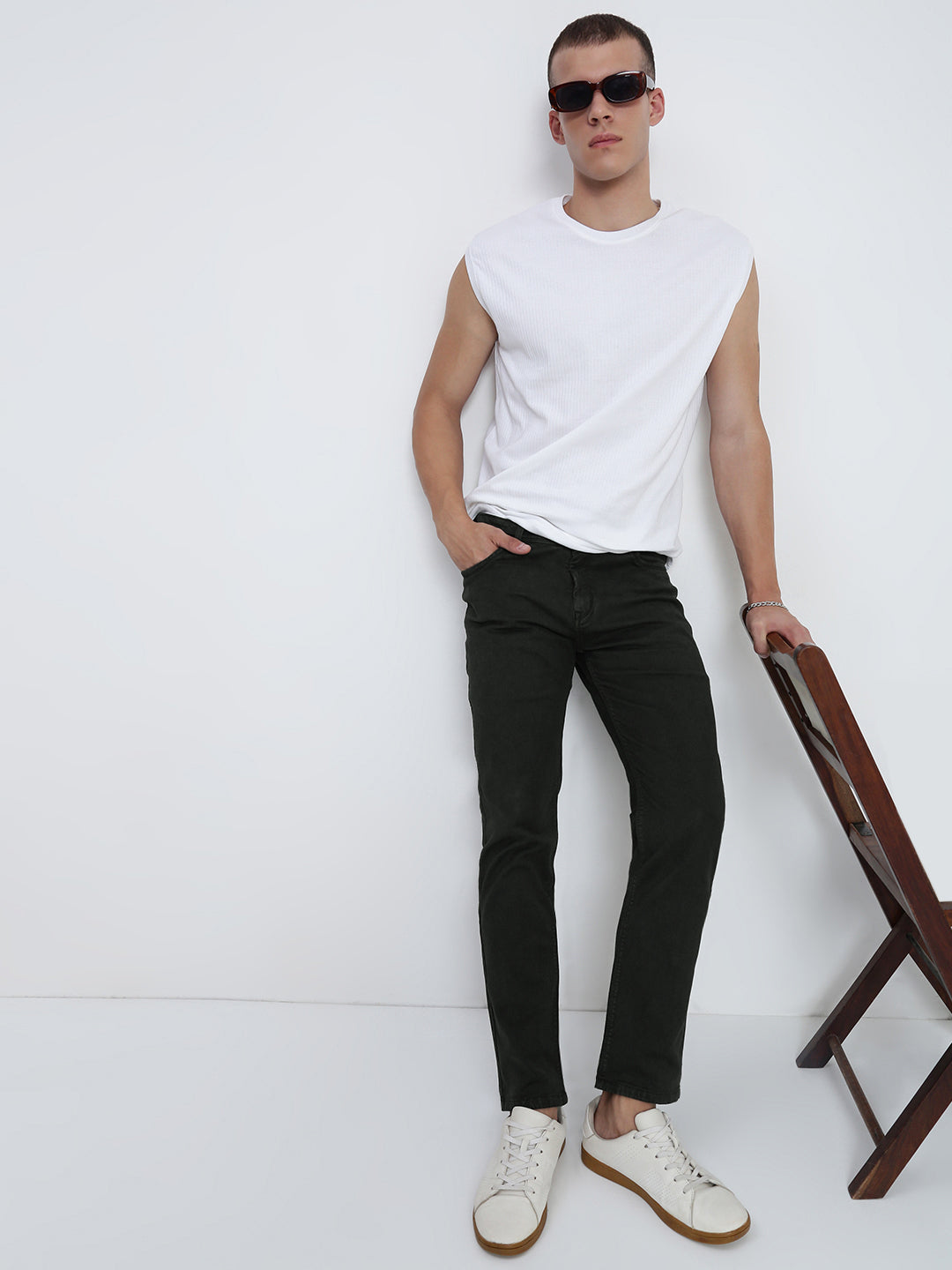 Men's Olive Slim Fit Jeans