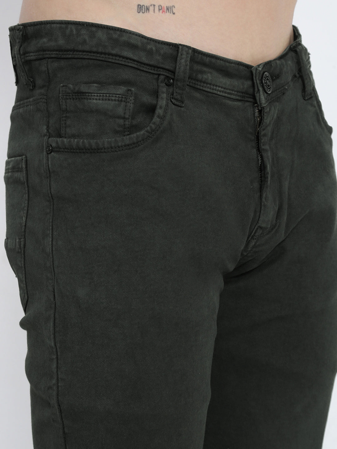 Men's Olive Slim Fit Jeans