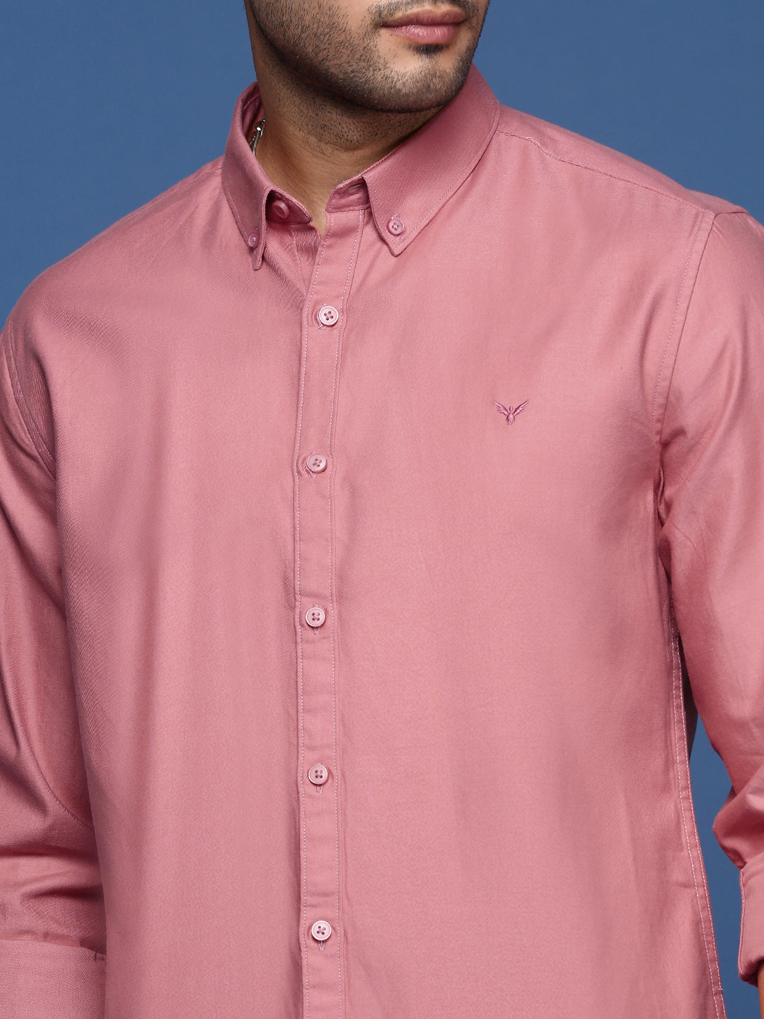 Men Solid Mauve Slim Fit Shirt