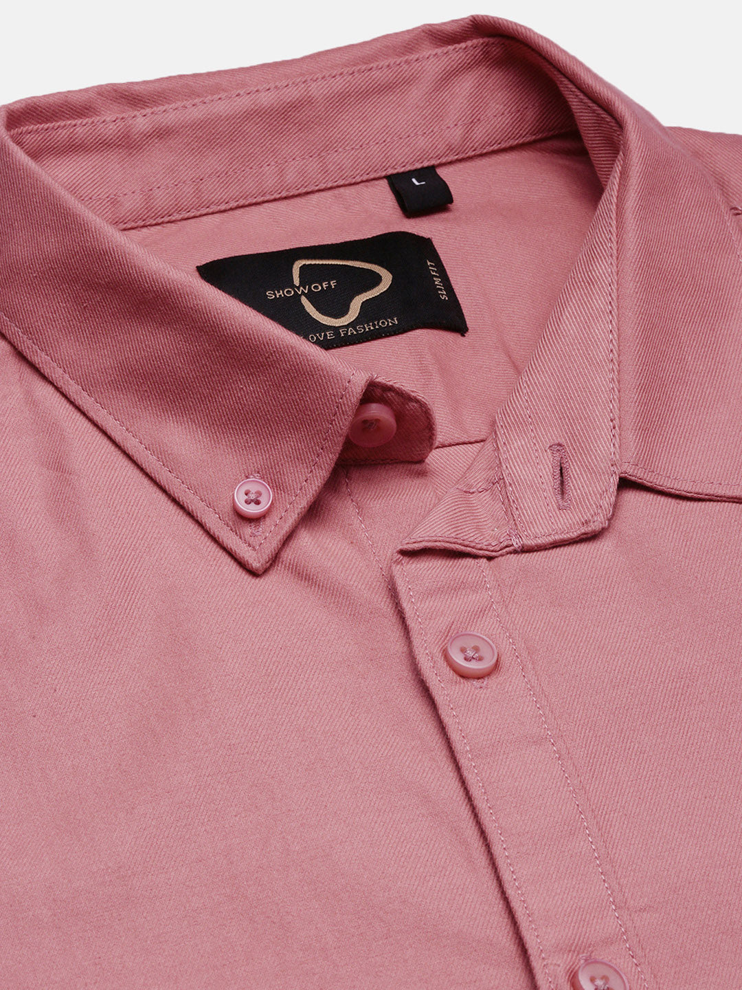 Men Solid Mauve Slim Fit Shirt