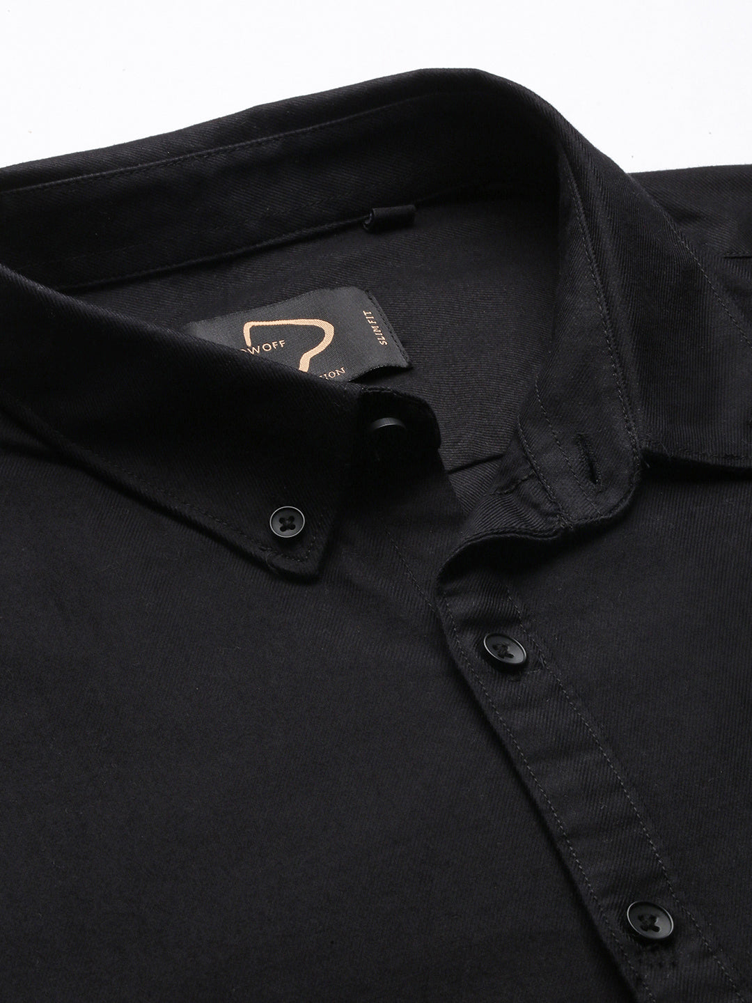 Men Solid Black Slim Fit Shirt