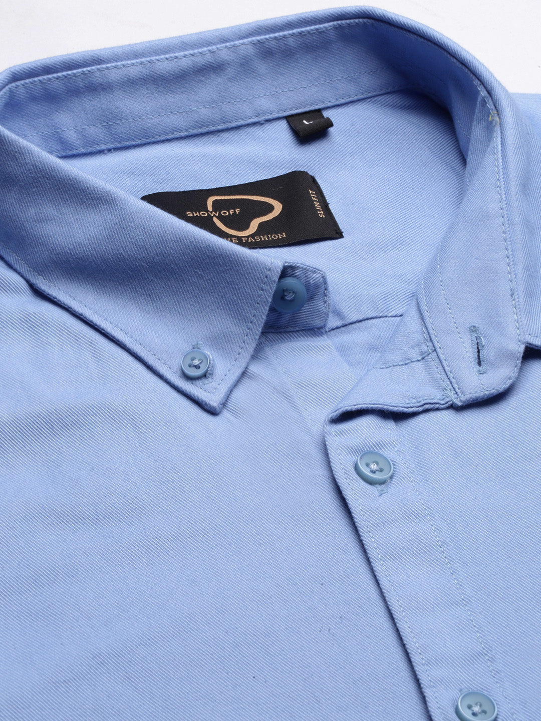 Men Solid Blue Slim Fit Shirt