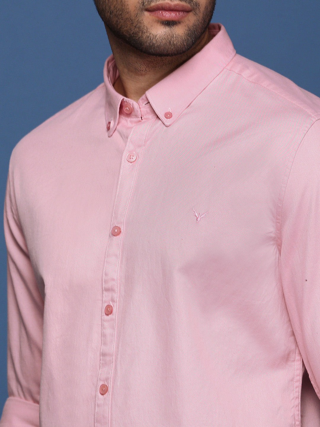 Men Solid Pink Slim Fit Shirt