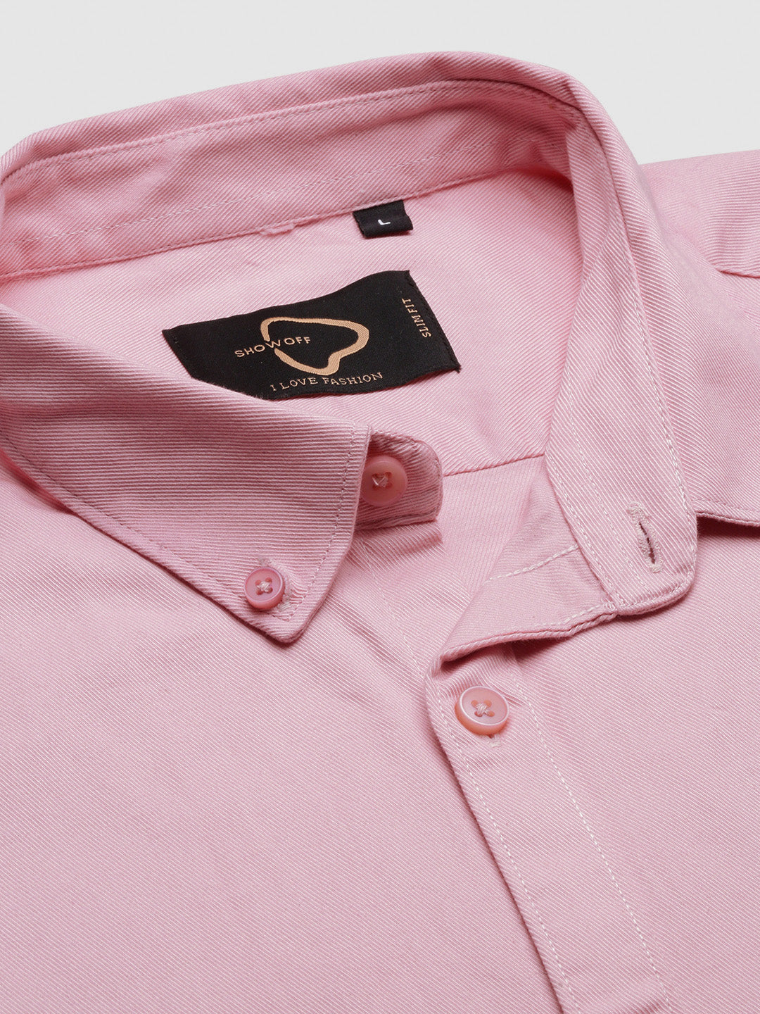 Men Solid Pink Slim Fit Shirt