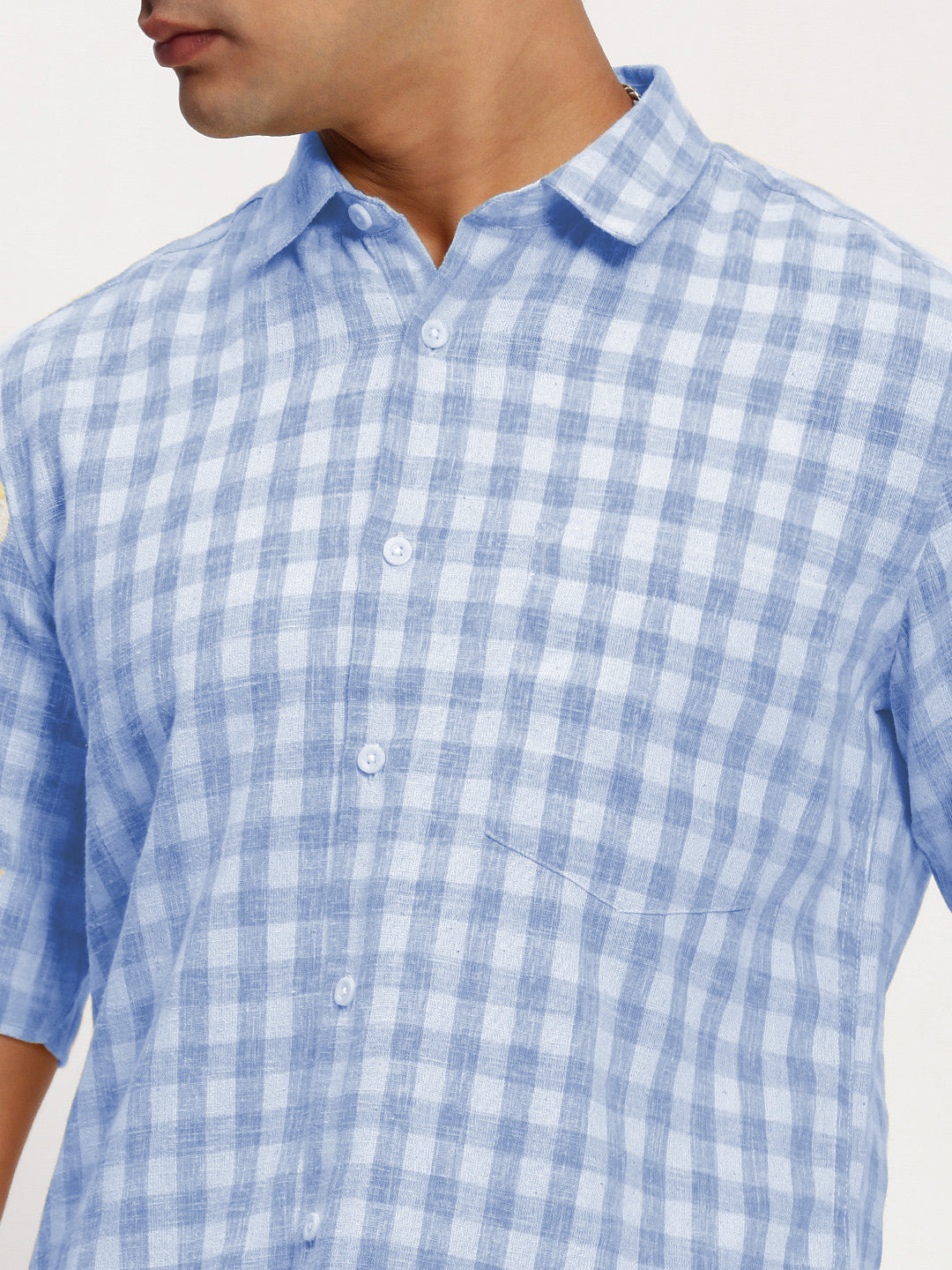 Men's Checked Blue Slim Fit Shirt