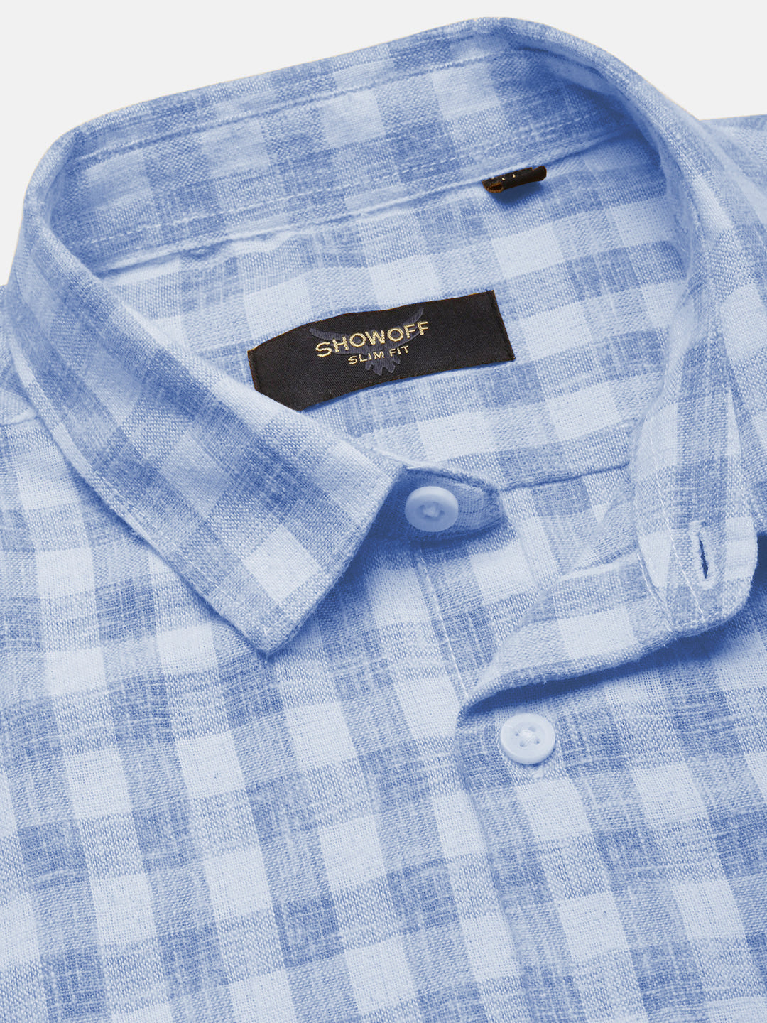 Men's Checked Blue Slim Fit Shirt
