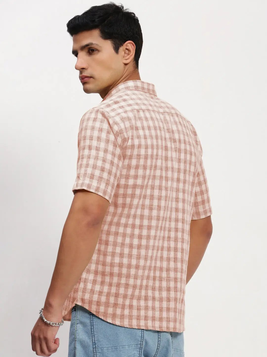 Men's Checked Brown Slim Fit Shirt - from SHOWOFFFF