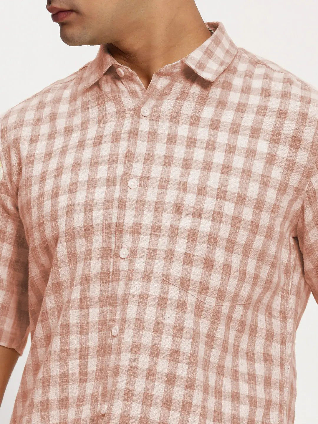 Men's Checked Brown Slim Fit Shirt - from SHOWOFFFF