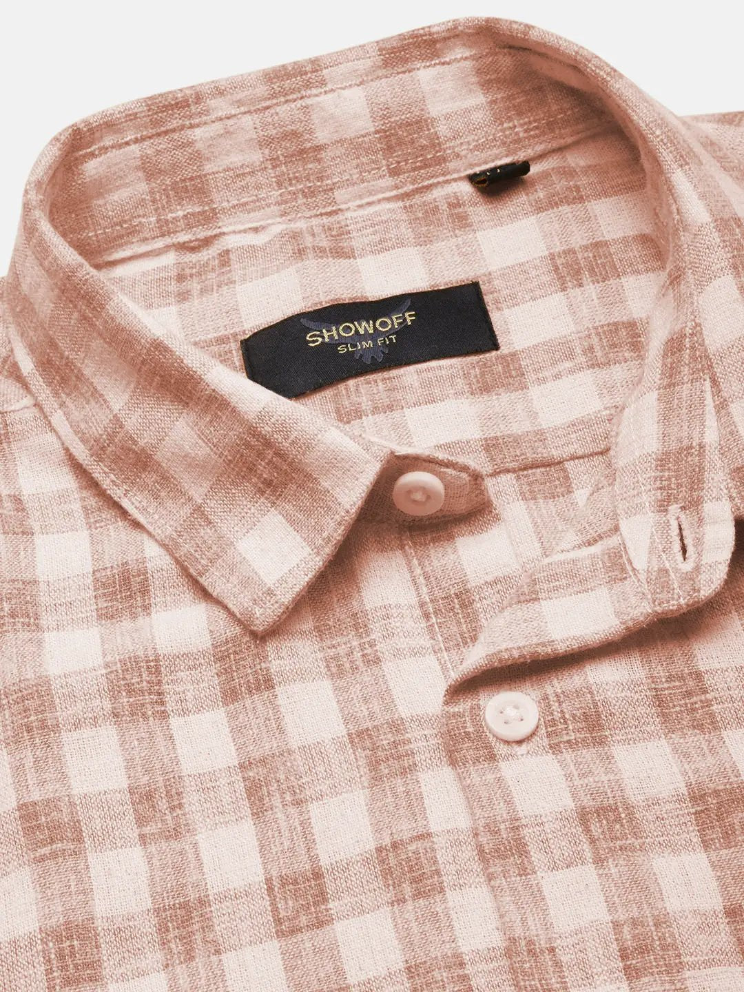 Men's Checked Brown Slim Fit Shirt - from SHOWOFFFF