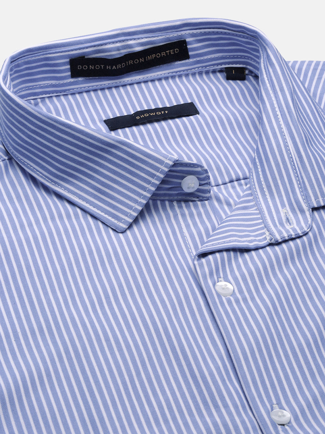 Men Blue Striped Slim Fit Shirt