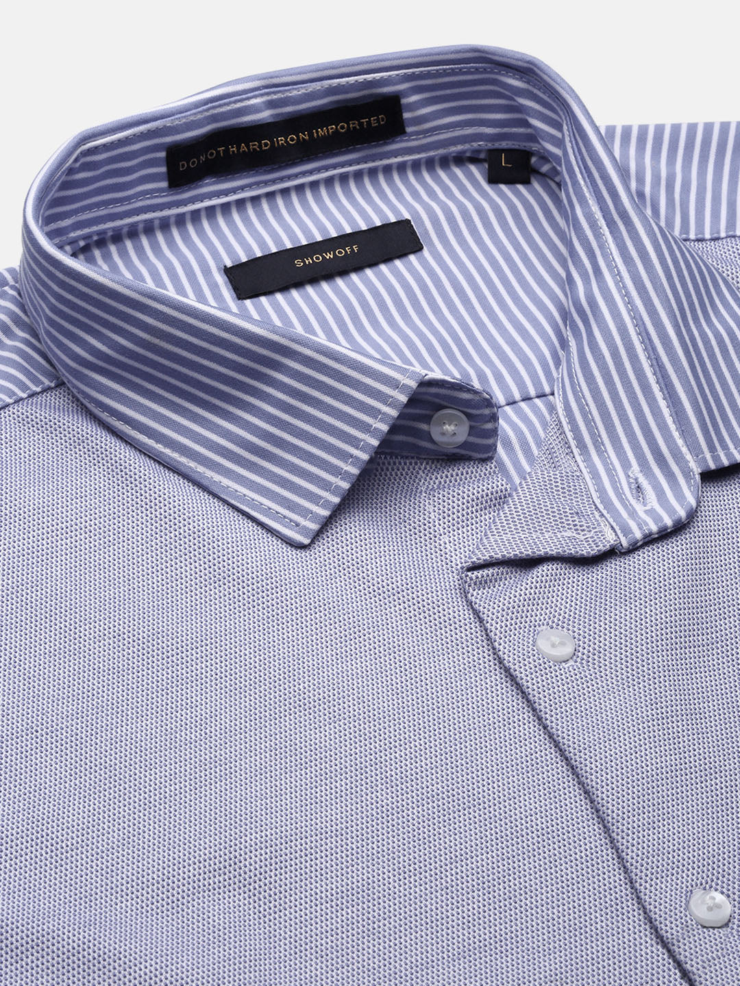 Men Blue Striped Slim Fit Shirt