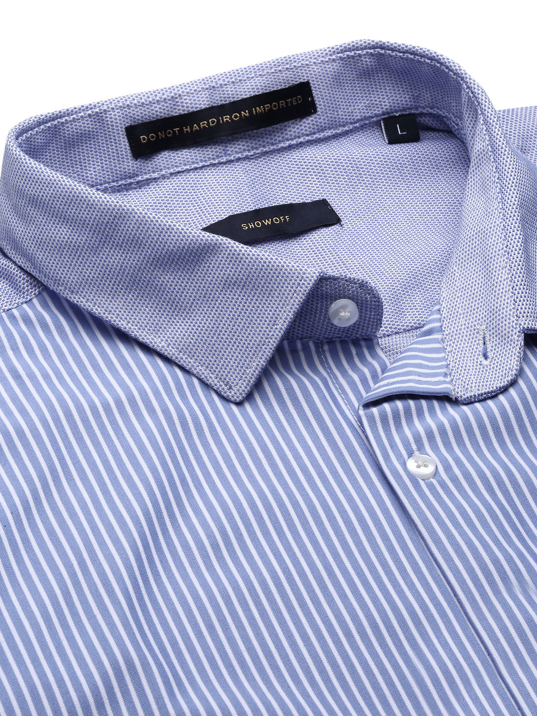 Men Blue Striped Slim Fit Shirt