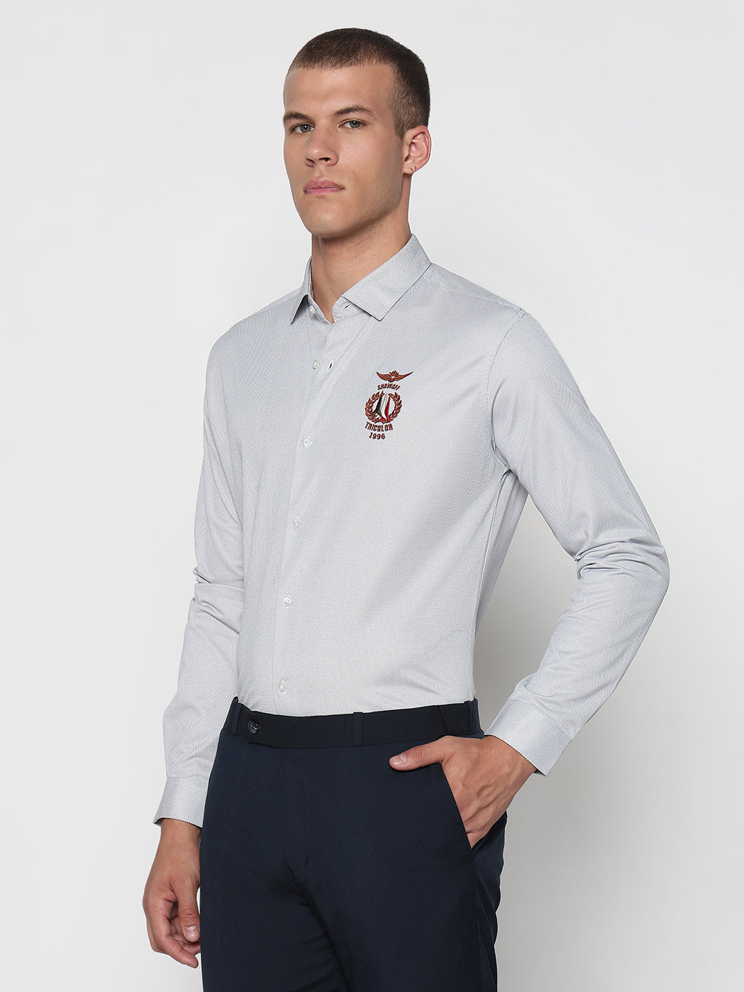 Men's Grey Slim Fit Shirt