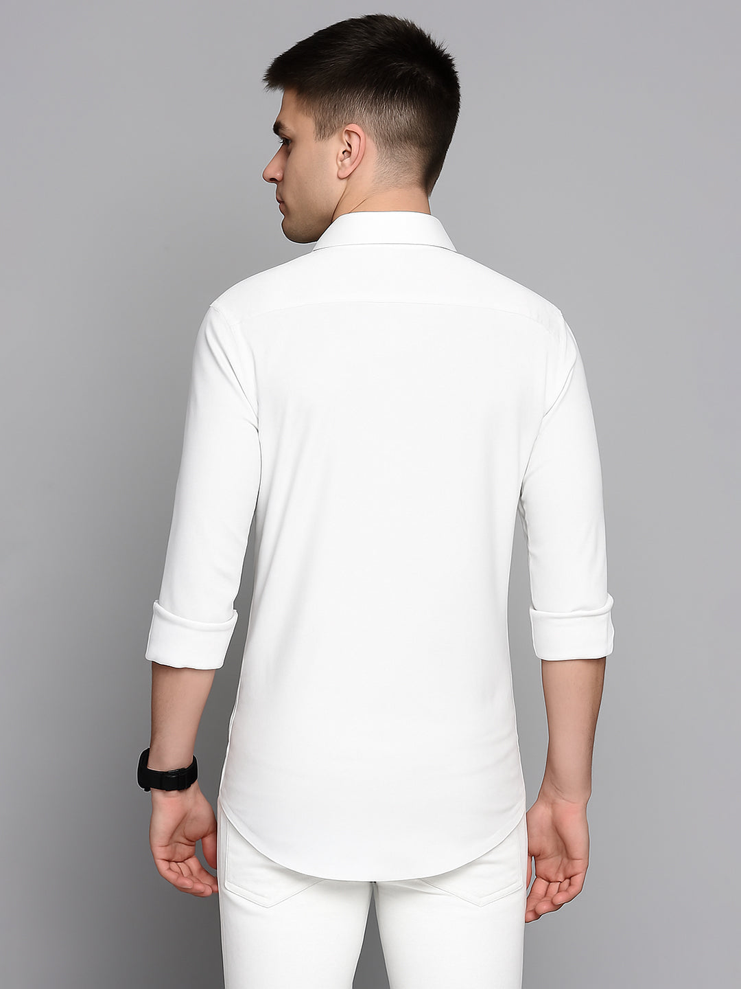 Men's Striped White Slim Fit Shirt
