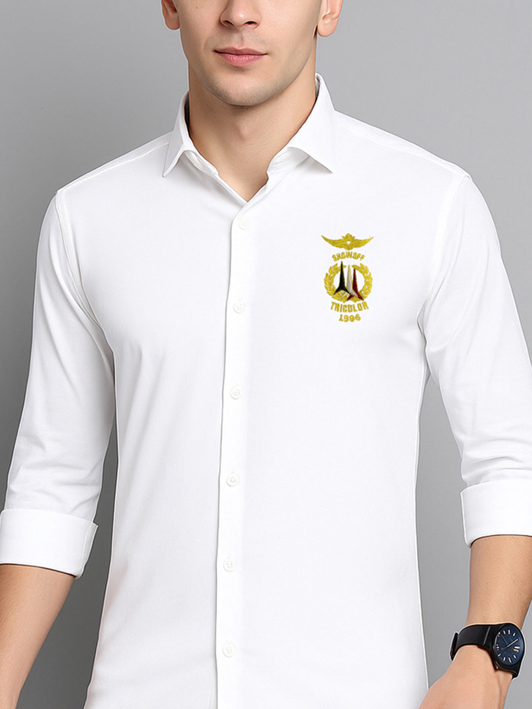 Men's Striped White Slim Fit Shirt