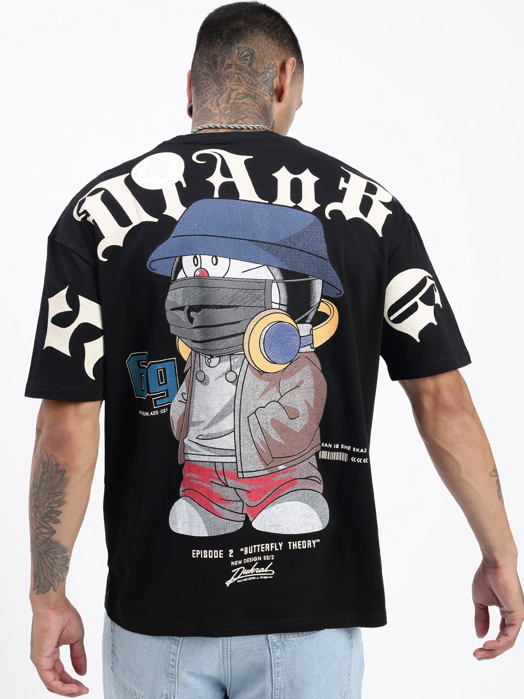 Men's Solid Black Relaxed Fit T-Shirt