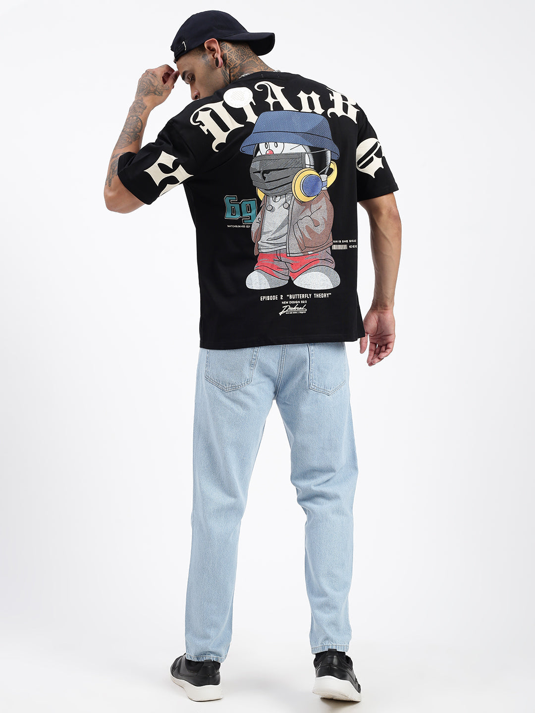 Men's Solid Black Relaxed Fit T-Shirt