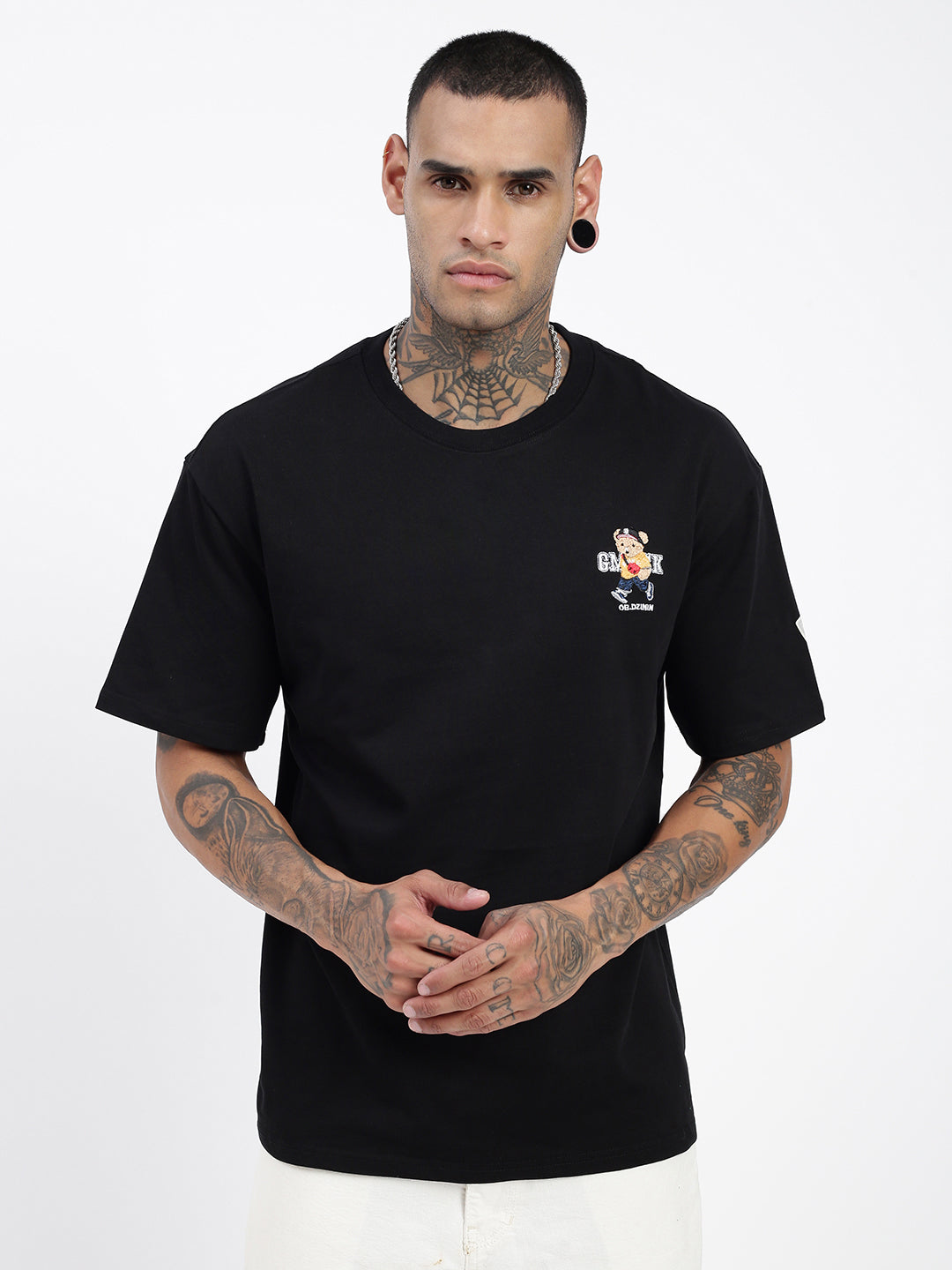 Men Graphic Black Relaxed Fit T Shirt