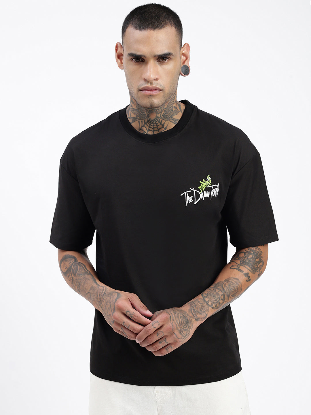 Men Graphic Black Relaxed Fit T Shirt