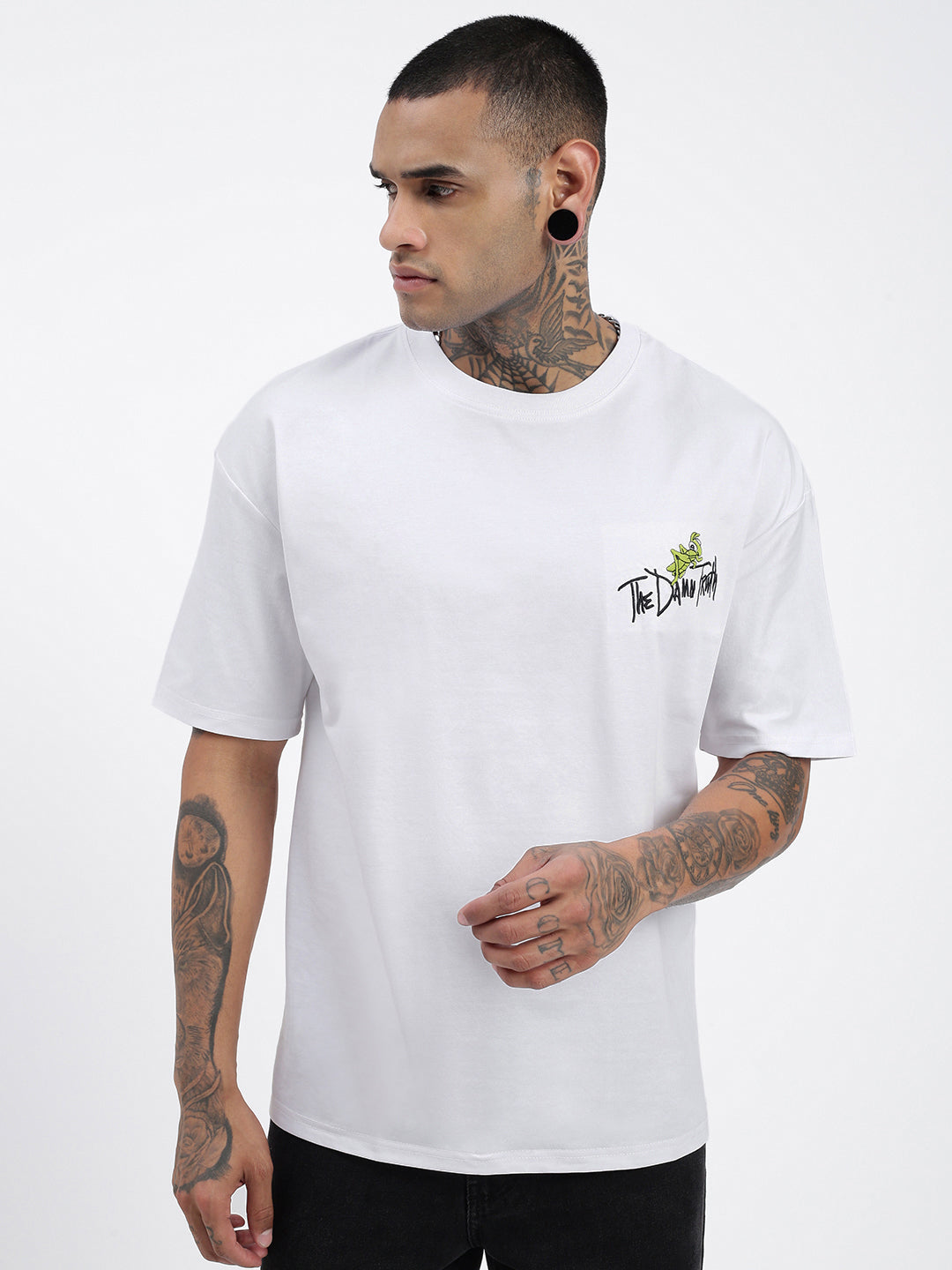 Men Graphic White Relaxed Fit T Shirt