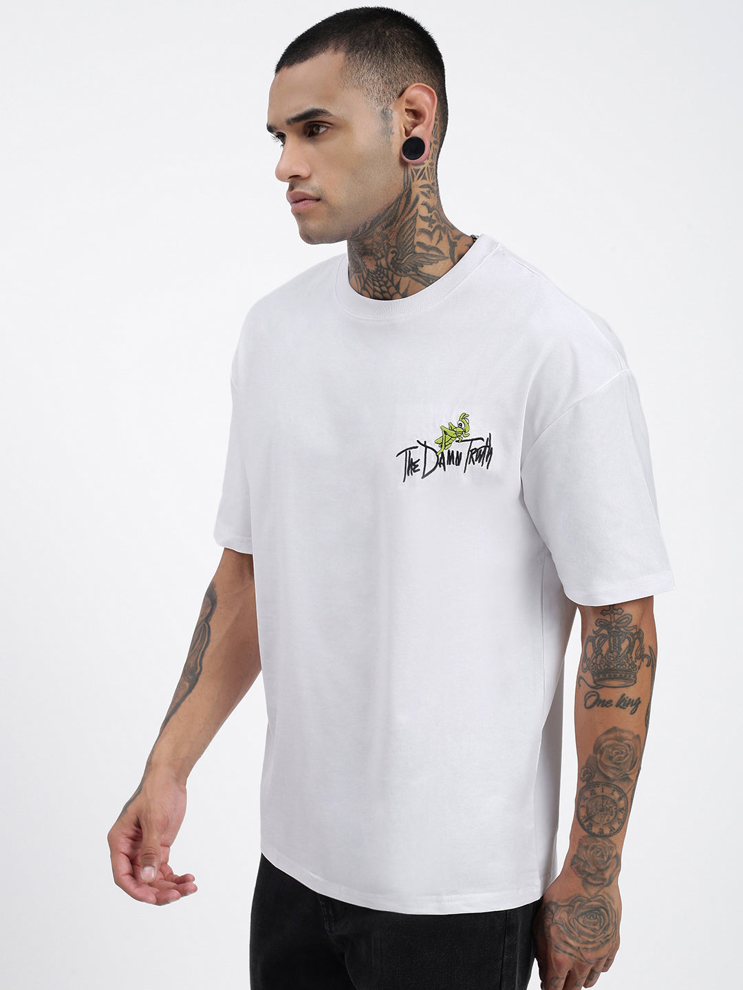 Men Graphic White Relaxed Fit T Shirt