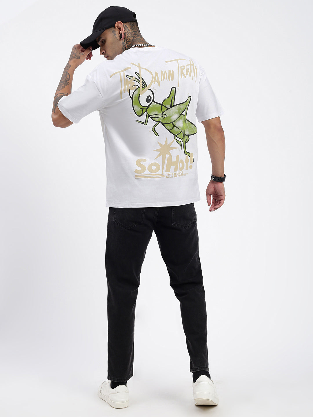 Men Graphic White Relaxed Fit T Shirt