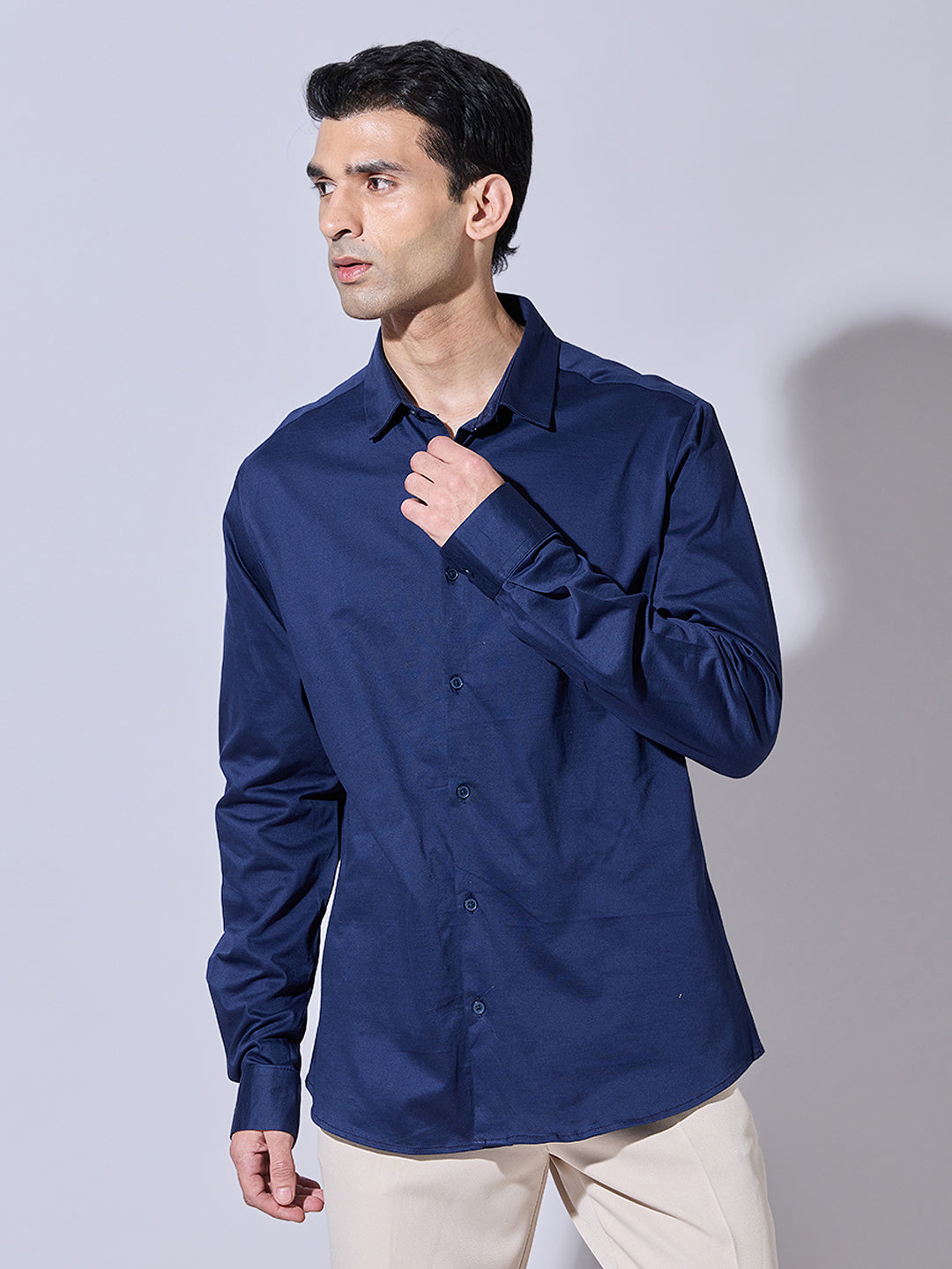 Men's Blue Casual Regular Fit Shirt