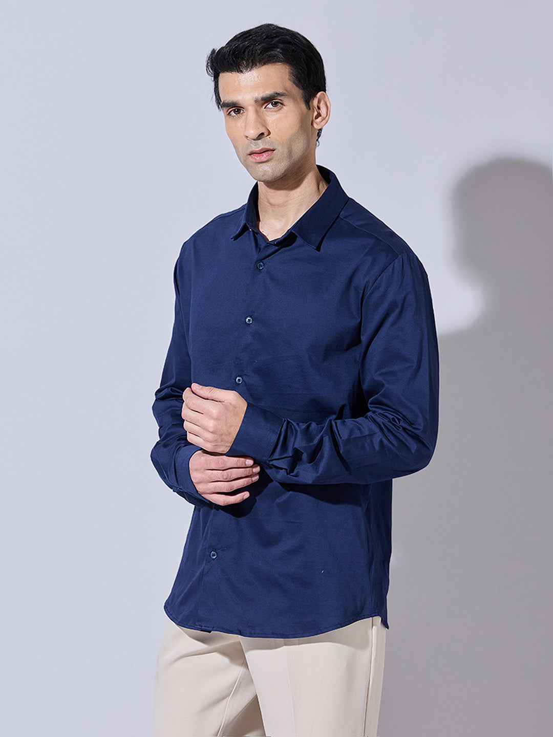 Men's Blue Casual Regular Fit Shirt
