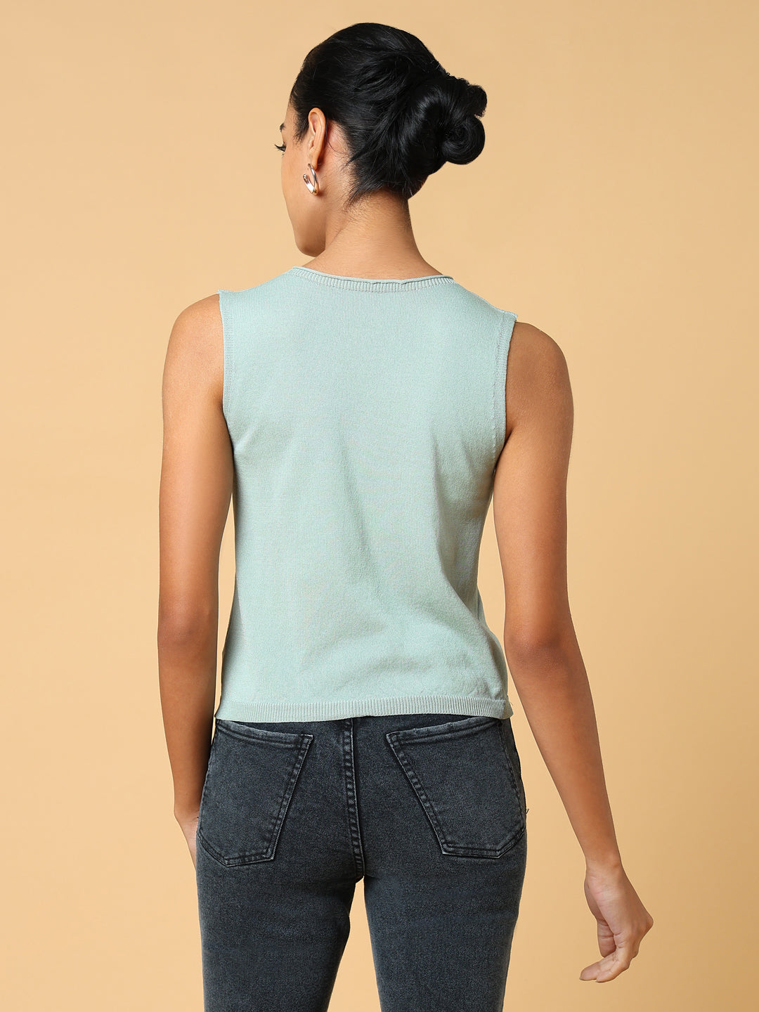 Women Sea Green Solid Top