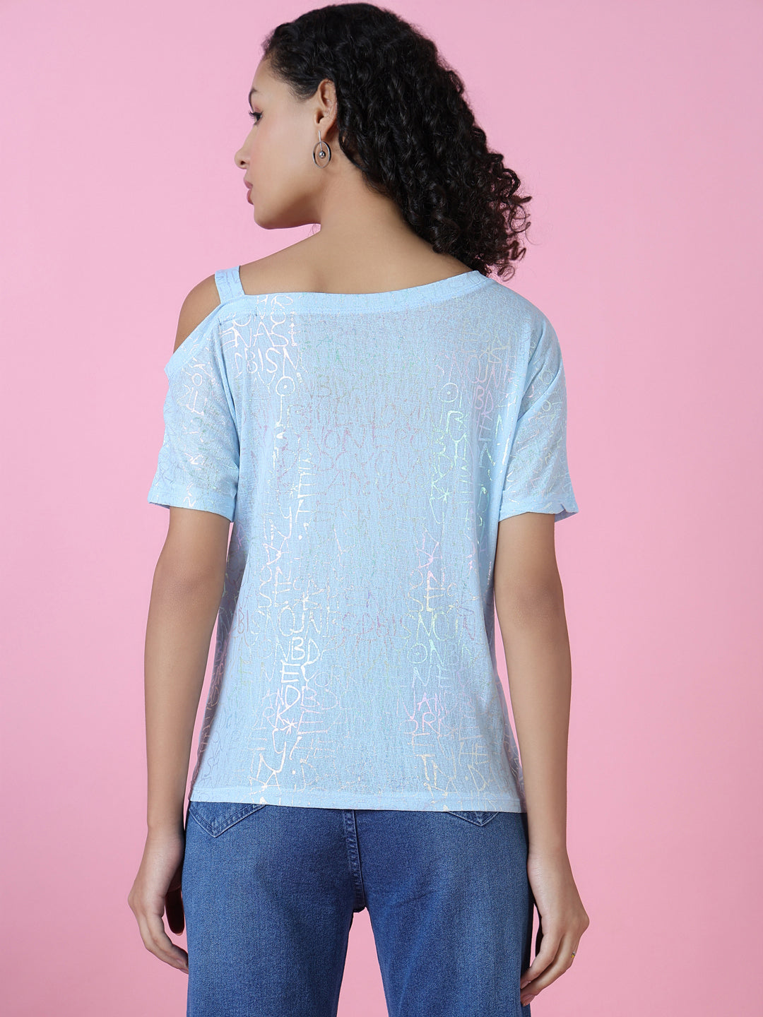 Women Blue Graphic Top