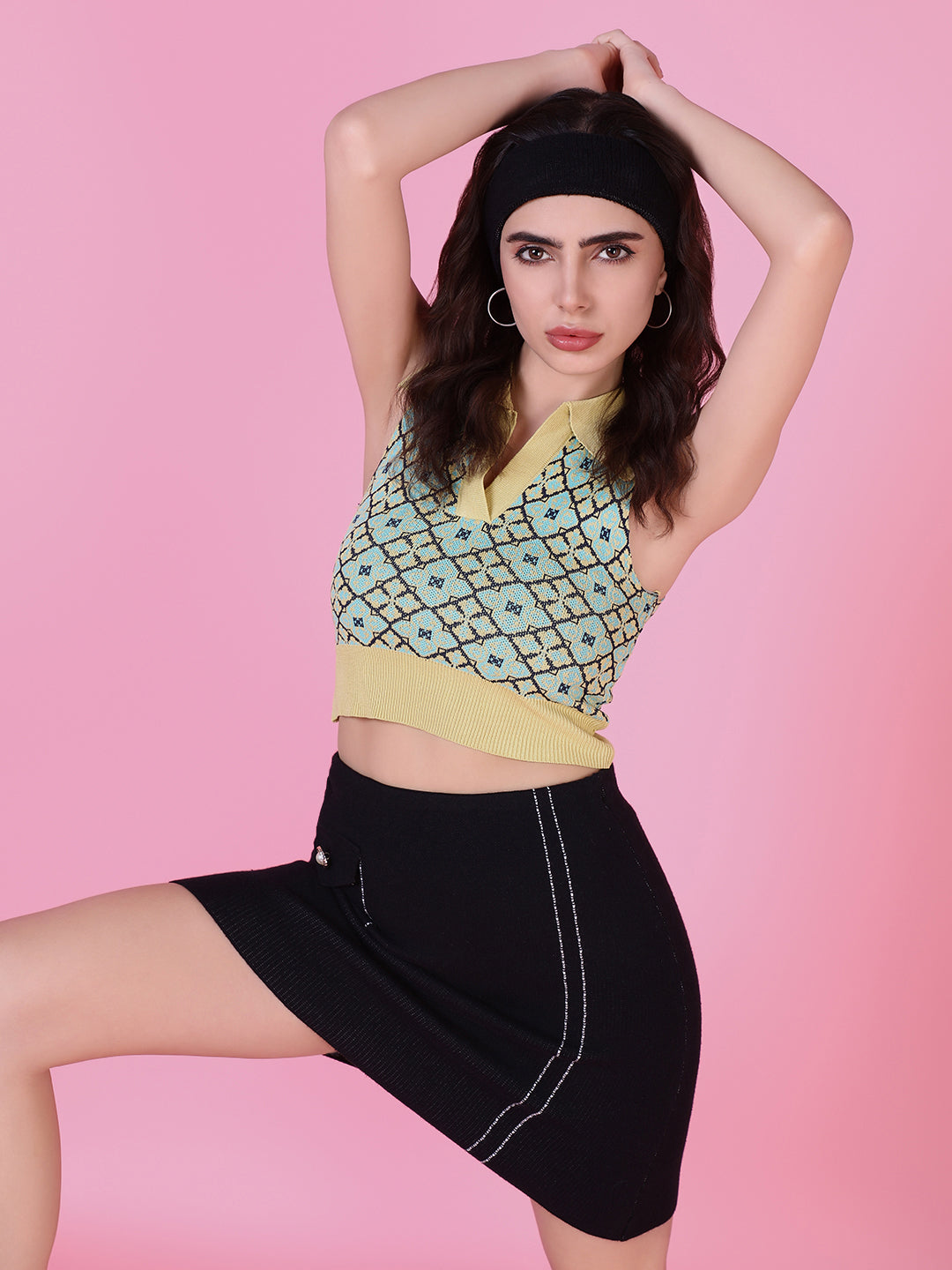 Women Green Solid Crop Top