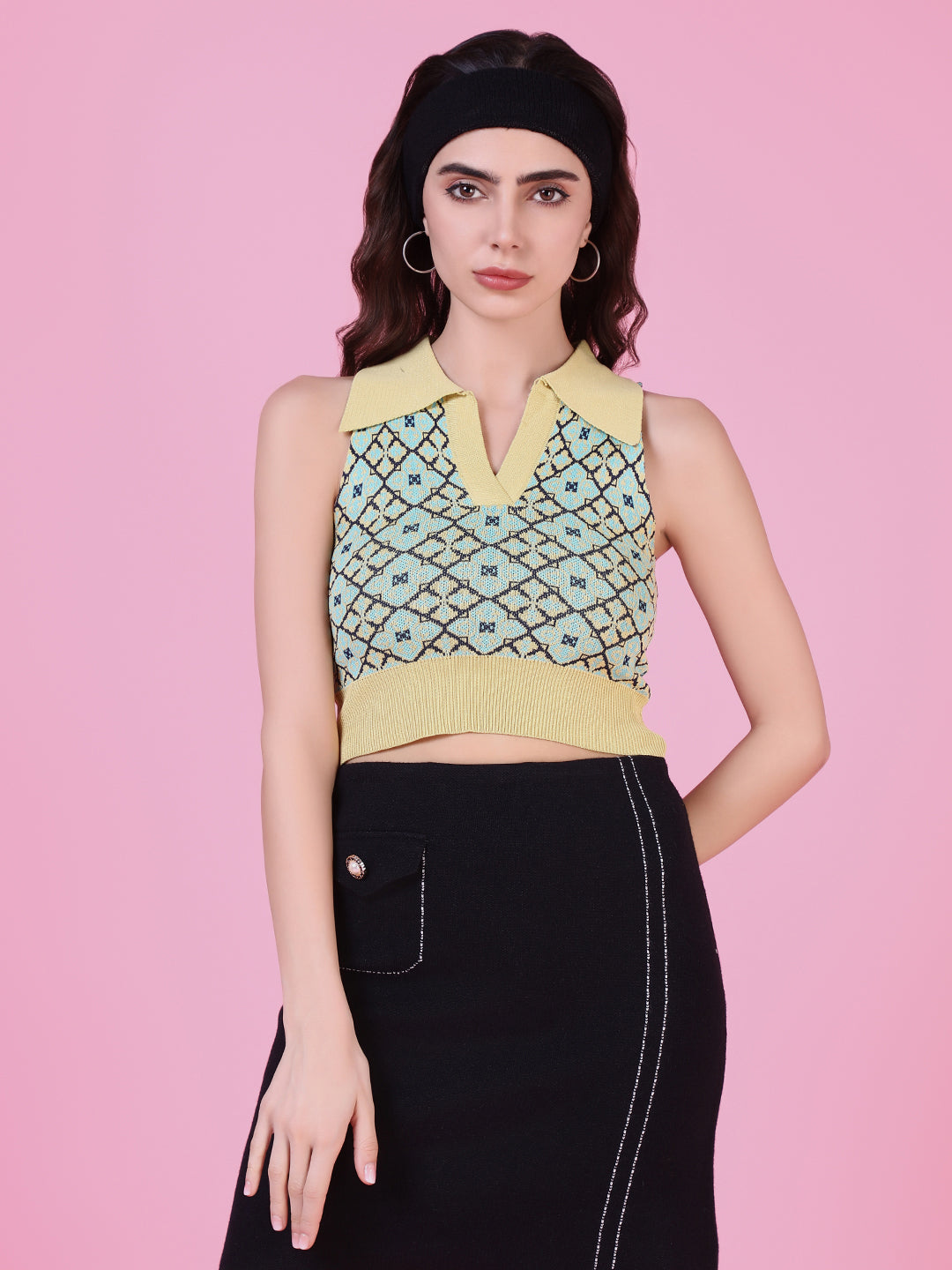 Women Green Solid Crop Top