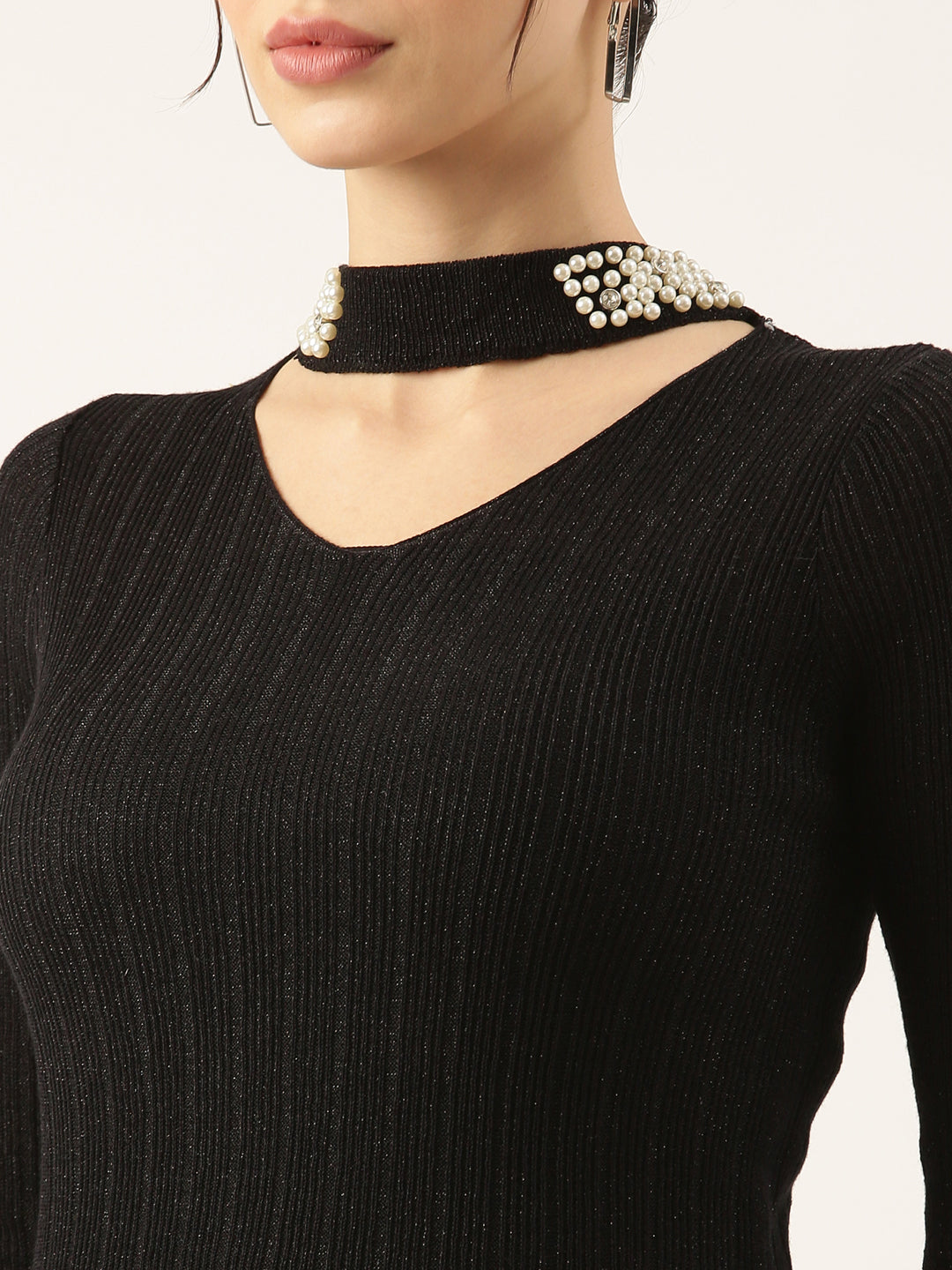 Women Black Solid Top