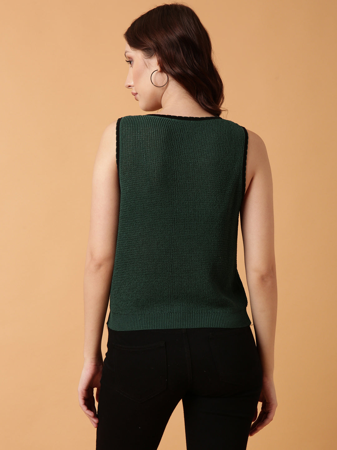 Women Green Solid Top