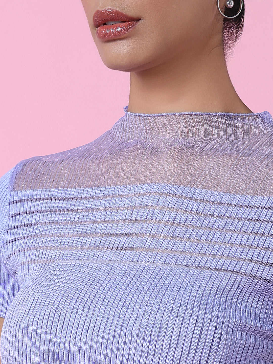 Women Lavender Solid Top