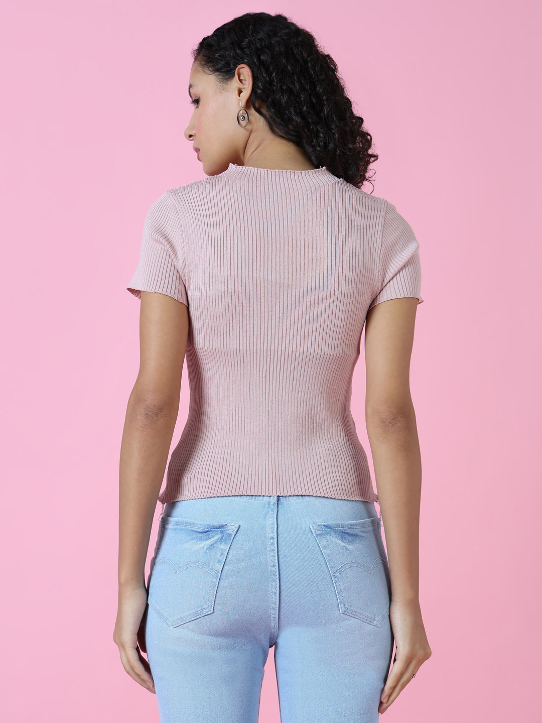 Women Peach Solid Top