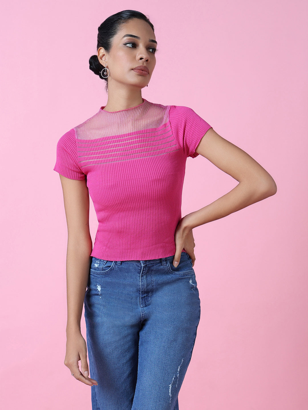 Women Pink Solid Top