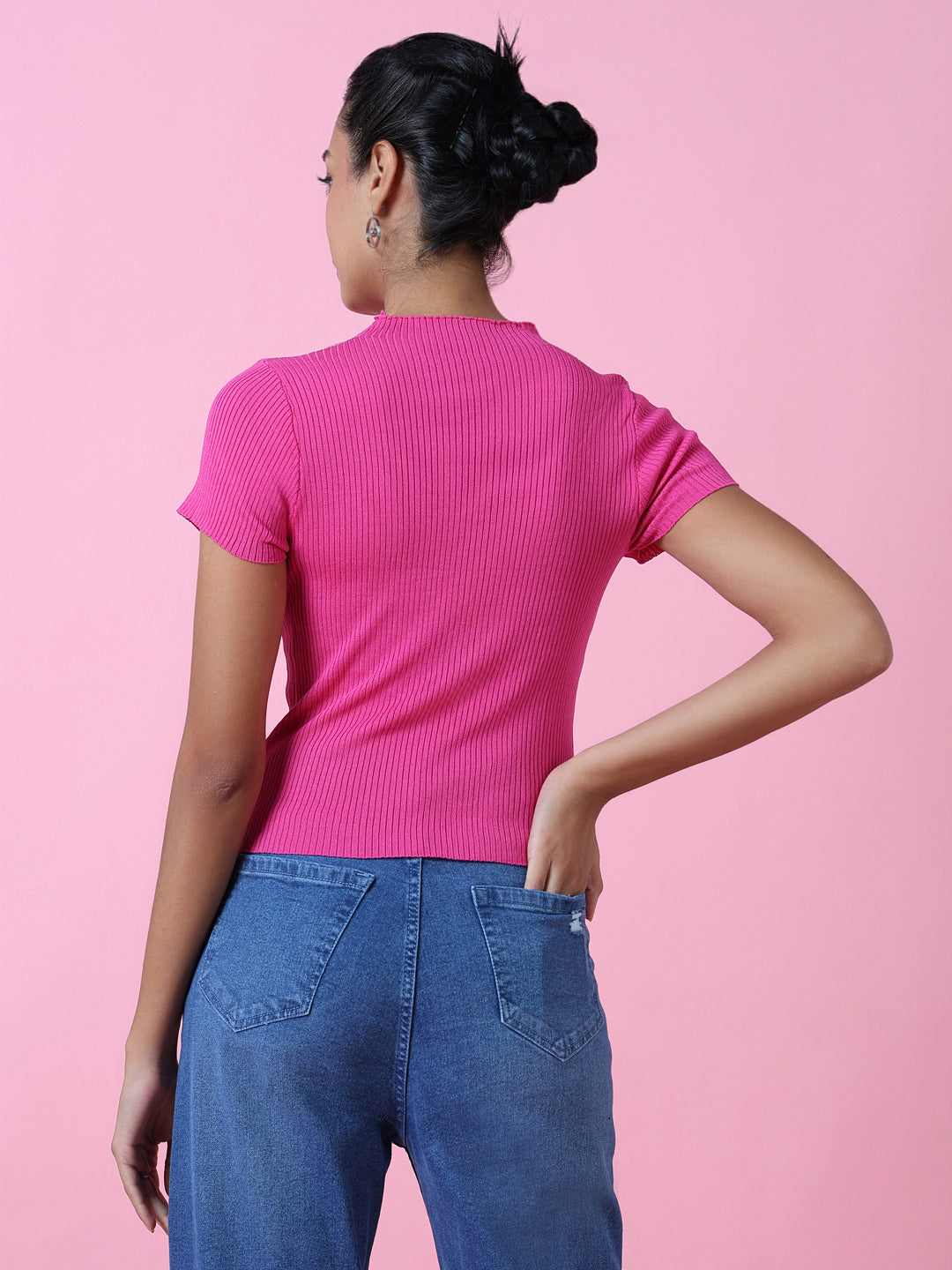 Women Pink Solid Top