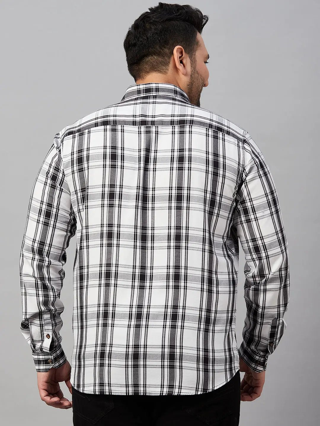 Men's Checked White Shirt