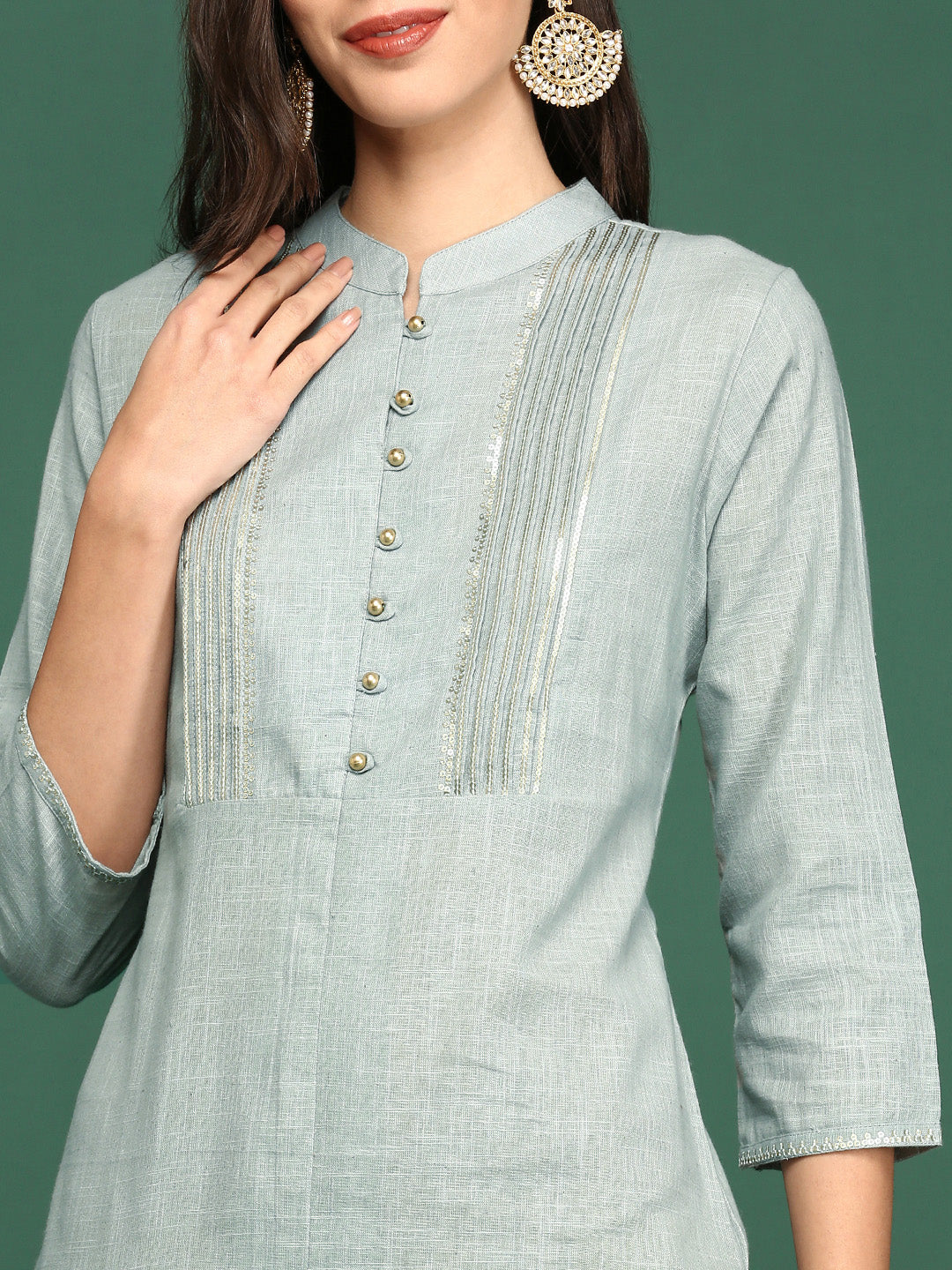 Women's Grey Solid Straight Kurta