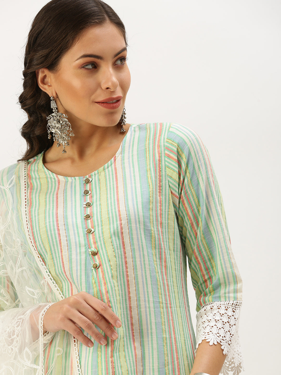 Women Straight Multi Solid Kurta and Palazzos