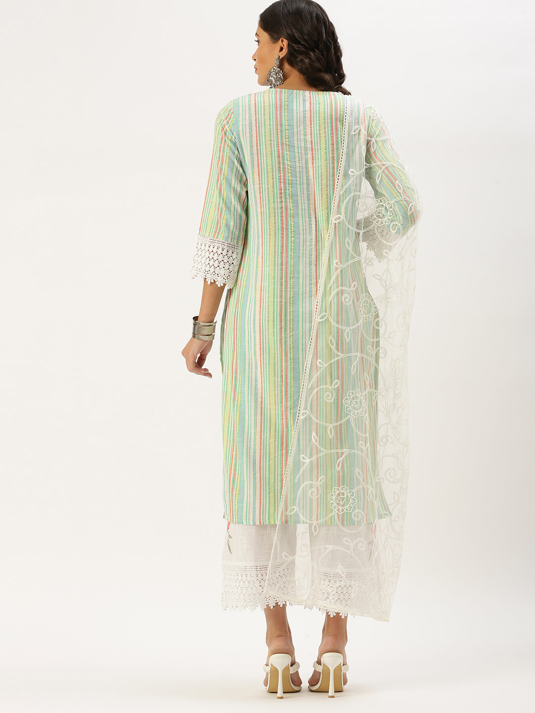 Women Straight Multi Solid Kurta and Palazzos