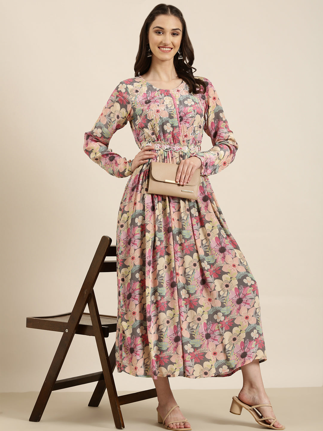 Women Printed Empire Multi Dress