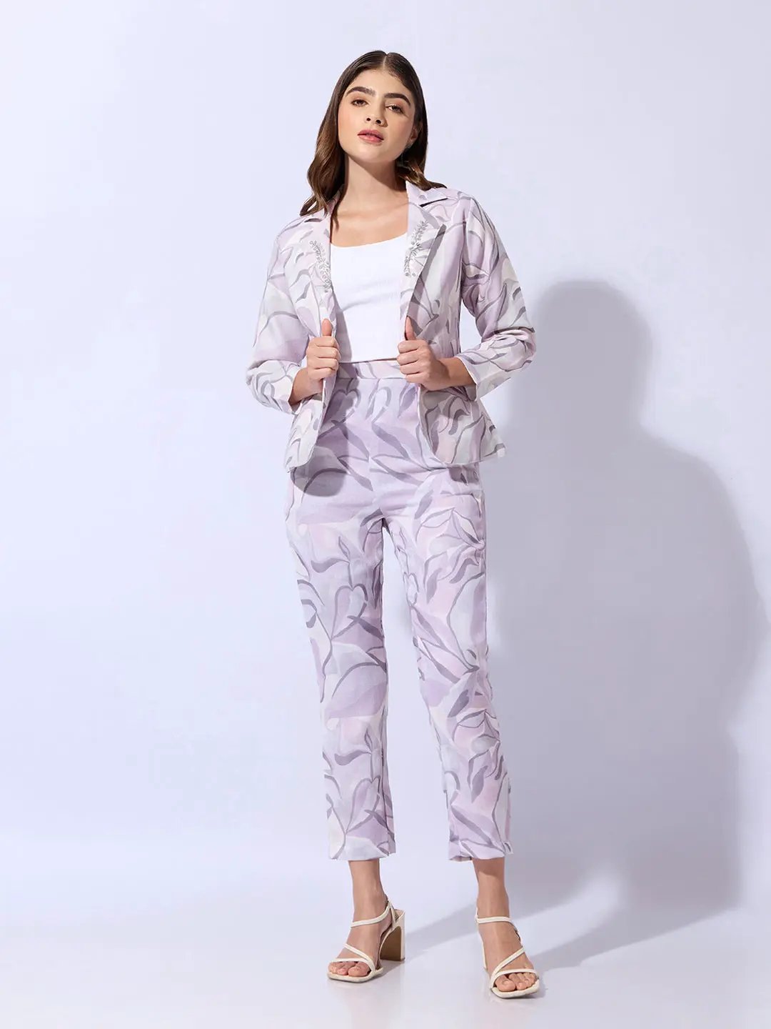 Women's Printed Lavender Co-Ords Set