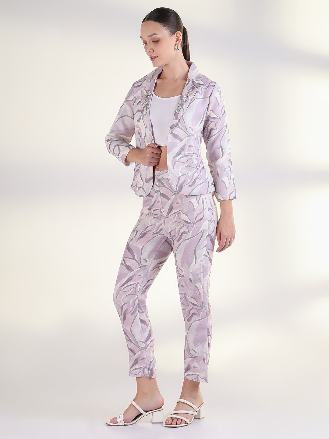 Women's Printed Lavender Co-Ords Set