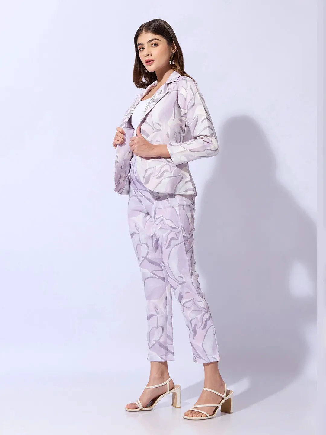 Women's Printed Lavender Co-Ords Set