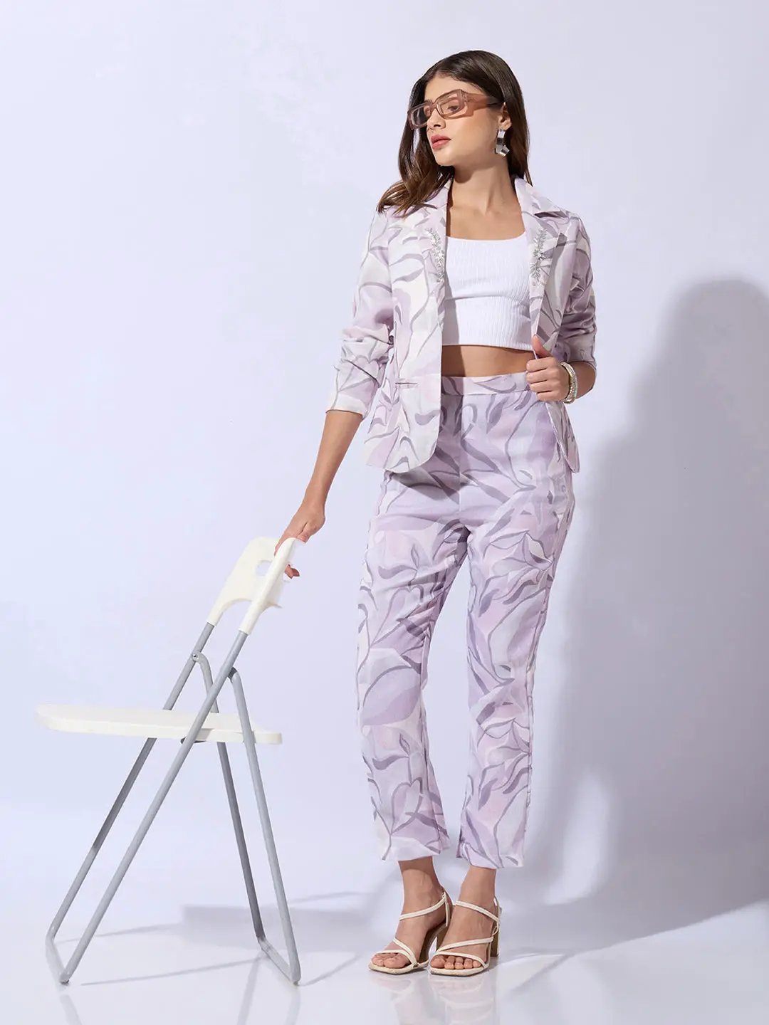 Women's Printed Lavender Co-Ords Set