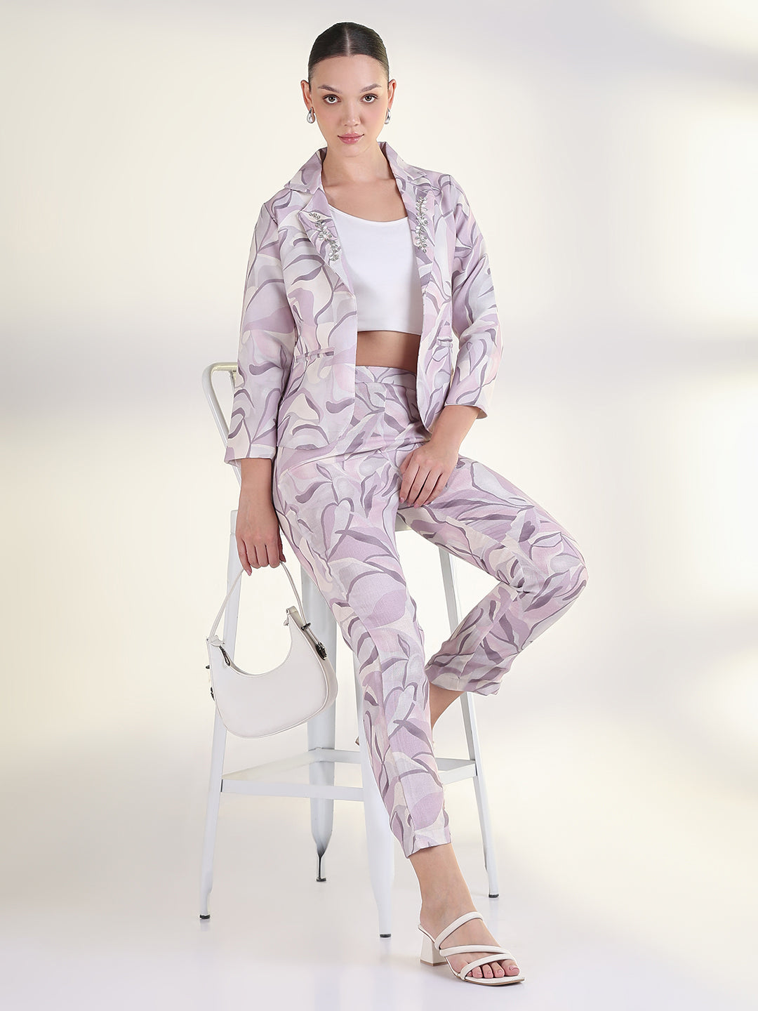 Women's Printed Lavender Co-Ords Set